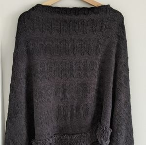 Black sweater poncho top
